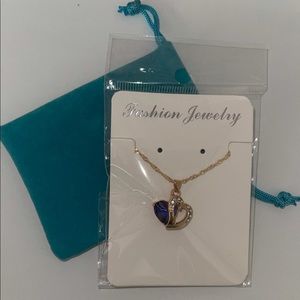 Fashion Jewelry Blue Heart Necklace